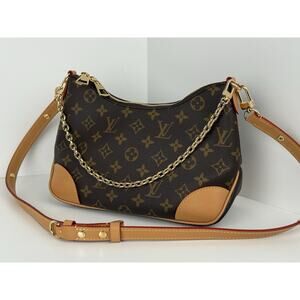Louis Vuitton Boulogne Brown Coated Canvas Leather Crossbody Bag